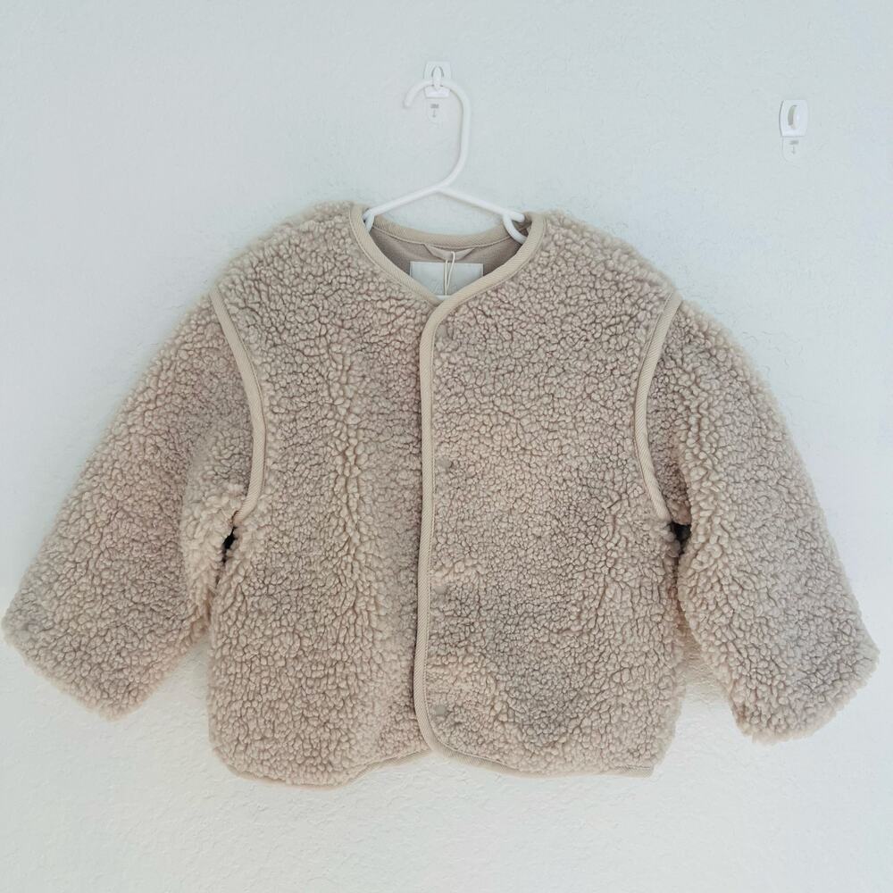 ZARA TIMELESS - ECRU FLEECE JACKET 5Y NWT